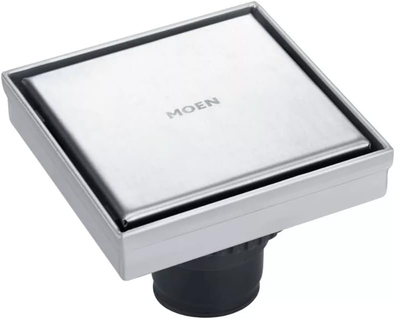 Moen - Coladera P/Piso Moen 207321 Cuad. (Ins. Ceram.)