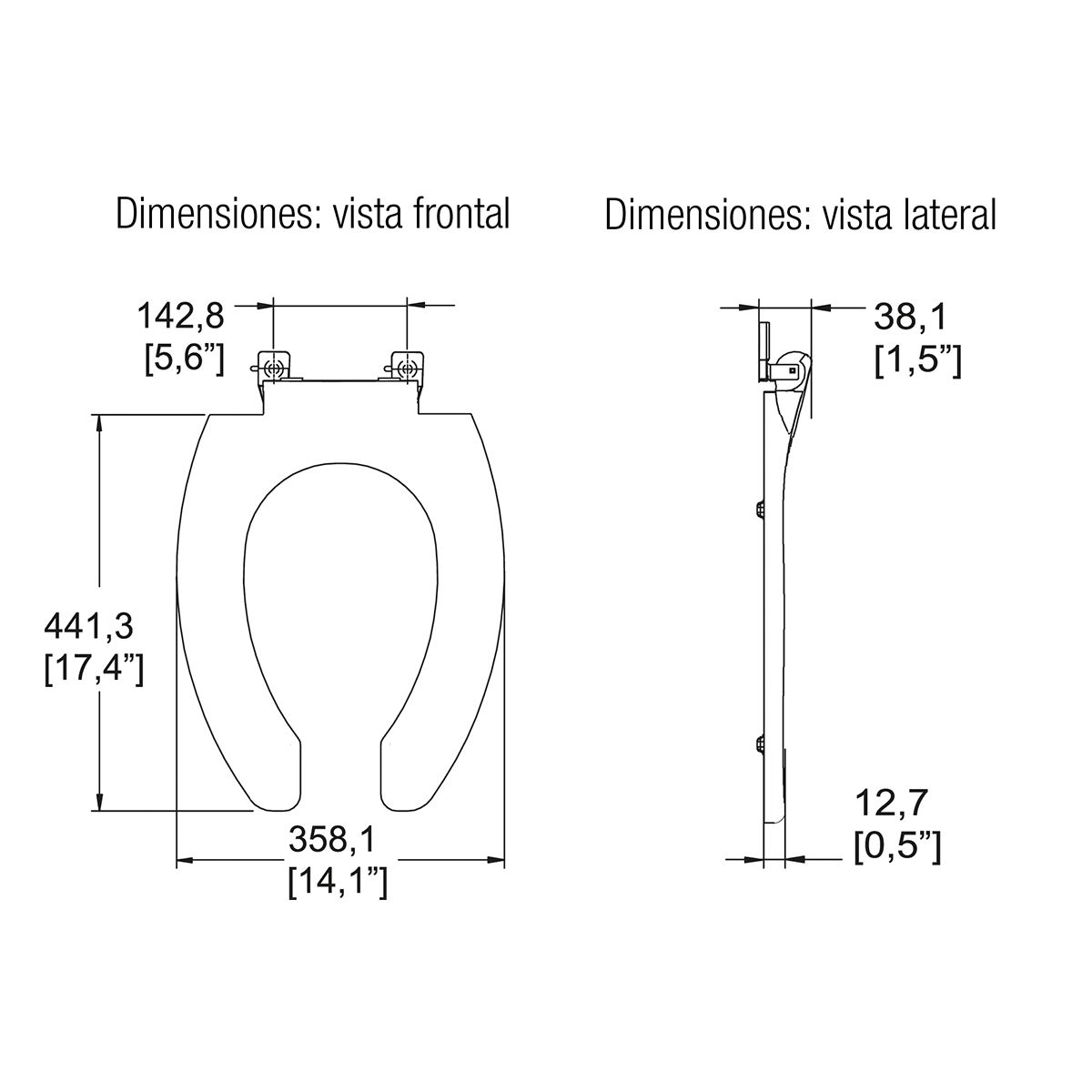 Helvex - Asiento Alarg. Helvex Af-1 Blanco S/Tapa