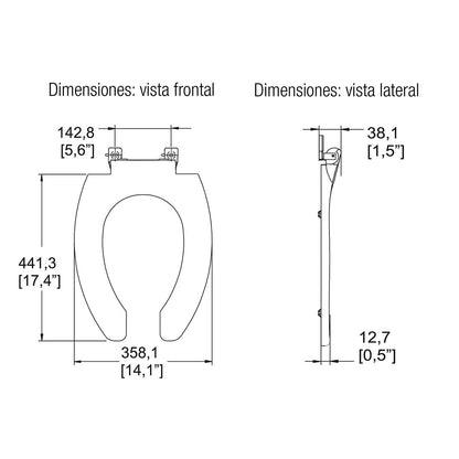 Helvex - Asiento Alarg. Helvex Af-1 Blanco S/Tapa