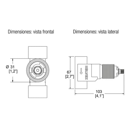 Helvex - Llaves Empotrar E-60-Aq Rosc. S/Chap.
