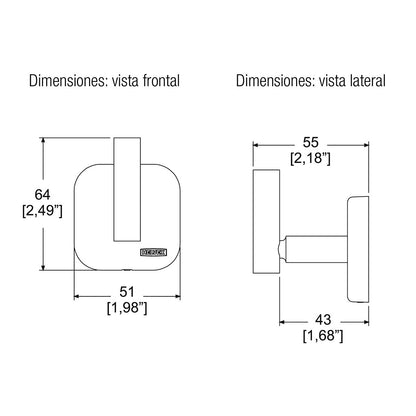 Helvex - Gancho Sencillo Piazza Pia-106 Cromo