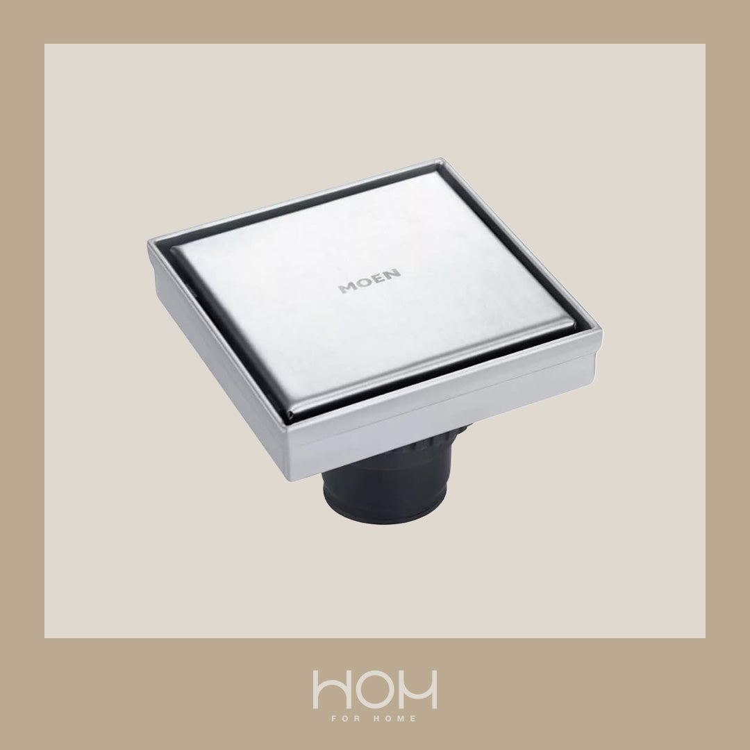 Moen - Coladera P/Piso Moen 207321 Cuad. (Ins. Ceram.)