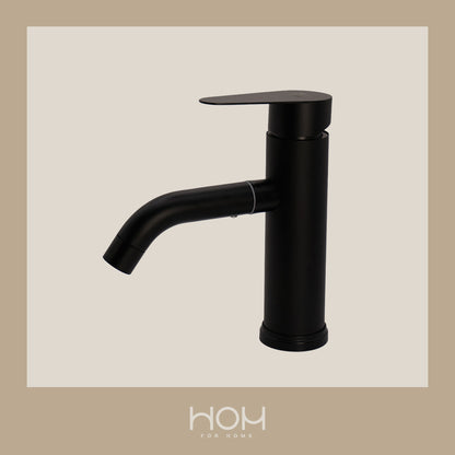 Monomando para lavabo corto negro mate 04056 - Metalflu